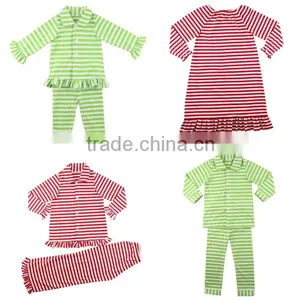 Cotton Knit Children Clothing Striped Pajama Baby Kids Pajamas Set Wholesale Christmas Pajamas Toddler Christmas Pajamas thumbnail-1