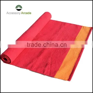 100 % Cotton Rug Mat for Yoga Practice in Yellow Seven Chakra Embroidery thumbnail-3