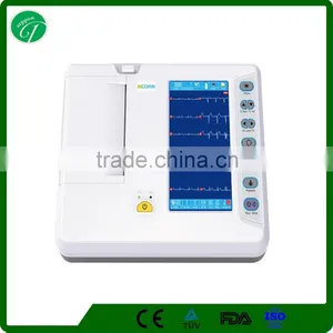6 Channel/12 Leads Portable 7 Inch LCD Display Portable ECG Machine Li-ion Battery thumbnail-1
