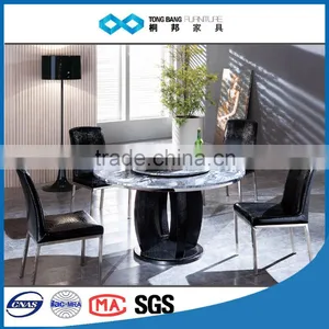 TB Durable Round Marble Top Dining Table With Rotating Tray thumbnail-1