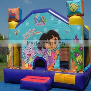 Dora Explorer Moonwalk, Dora Theme Inflatable Bounce House thumbnail-1