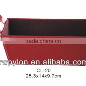 Large Capacity Leather Storage Box Without Lid thumbnail-1