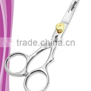 Axilia Hair Scissors Size 5.5 Inches Removable Finger Rest Adjustable Gold Tension Dial Mirror Finish thumbnail-1