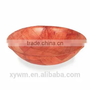 6" Woven Wood Bowls Round Shape for Salads -Jane thumbnail-1