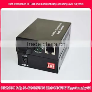 BIDI WDM Single Fiber 10/100/1000M 1310/1550 20km LLF LFP Sfp Fiber Optic Media Converter Oem Factory thumbnail-1