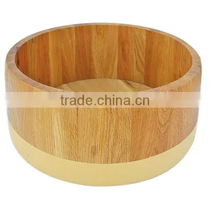 Hot Sale High Quality Bright Eco-friendly Lacquer Food Grade Pine Wooden Bowl thumbnail-3