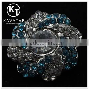Good Quality NK030 Metal Flower Lead Free Metal Shank Rhinestone Buttons thumbnail-2