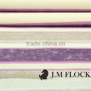 100% Polyester Stripe Pattern Print Flock Velvet Fabric Print Fabric for Sofa thumbnail-1