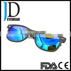 Custom Made Black Frame Blue Lens Vintage Carbon Fiber Sunglasses thumbnail-3