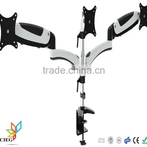 Desk Clamp and Grommet Gas Spring LCD Triple Monitor Mount thumbnail-2