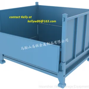 Foldable Stackable Steel Storage Box Cage Metal Bin Container thumbnail-2