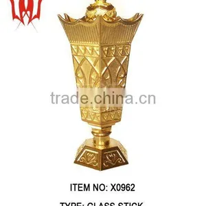 Glass Stick Luck Gloden Arabia Metal Bottle With Decoration on Surface thumbnail-1