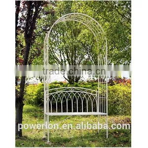 Vintage Style Anti White Garden Wedding Arch thumbnail-1