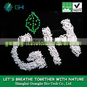 GH401 Biodegradable Compostable Cron Starch PLA Plastic Resin/pellet for Injection Molding thumbnail-1