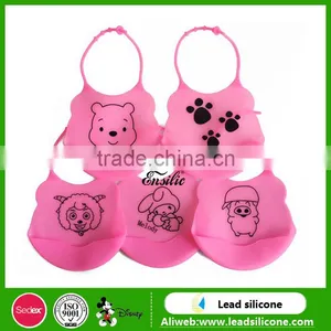 FDA Standard Flexible Washable Food Grade Silicone Baby Bibs thumbnail-5