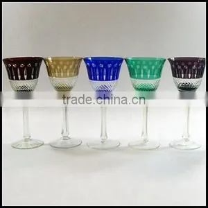 2017 Trendy Denmark Best Selling Mouth Blown Hand Cut Red Wine Glass thumbnail-1
