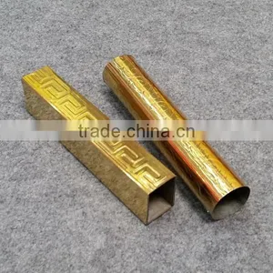 Customed Design 304 Stainless Steel Embossed Color Golden Tube thumbnail-1