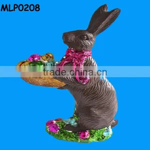 Decoration Holding Bright Foil Eggs in Basket Easter Bunny thumbnail-1