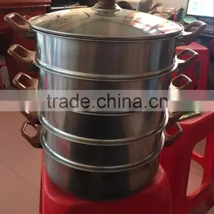 2014 Large Stainless Steel Steamer Pot thumbnail-2