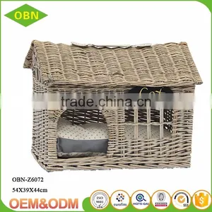 China Hot Sale Exquisite Modern Design Indoor Woven Wicker Pet Cat and Dog House Basket thumbnail-5