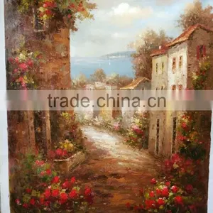 Mediterranean Garden Oil Painting on Canvas thumbnail-1