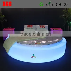 Hot Sale XGC Luxury Oval Shaped Bed With 16 Colors Changing LED Lighting thumbnail-1
