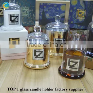 Gold Glass Candlesticks Antique Glass Cloche thumbnail-5
