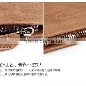 Genuine Leather Men's Wallet Clutch Bags Money Phone Bags For Men Purse thumbnail-6