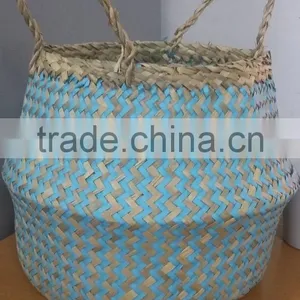 Zigzag Seagrass Storage Basket/ Seagrass Basket for Home Decor thumbnail-3