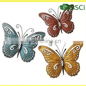 Outdoor Decorative Metal Wall Art Nature Inspired Metal Butterfly Wall Art 3 Colors thumbnail-1