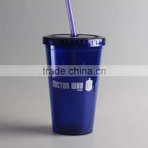Food Grade Material PS Party Glass With Straw for Promotional thumbnail-2