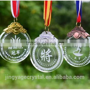 Jingyage Carved Novelty Crystal Gold Medals Clear Crystal Medal thumbnail-1
