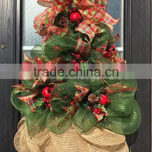 Deco Mesh Christmas Tree Wreath thumbnail-1
