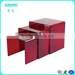 2015 Hot Sale Red Acrylic Leather Wallet Display for Bag Display,U Shape Acrylic Display Stand thumbnail-1