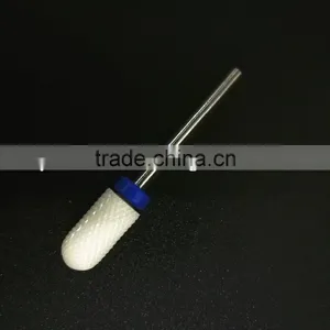 Polishing Drill Barrel Ball Total Length 40MM Medium Type Head Blade Diameter 13MM White Ceramic Burr for Nail thumbnail-3