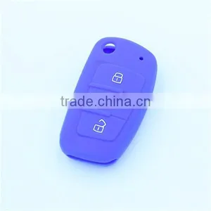 for Audi Fold 3 Buttons Keys Silicone Remtoe Key Holder, Silicone Car Key Case thumbnail-3
