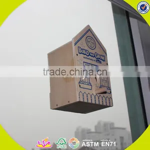 2017 New Fashion Funny Children Wooden Bird House W03B049 thumbnail-4