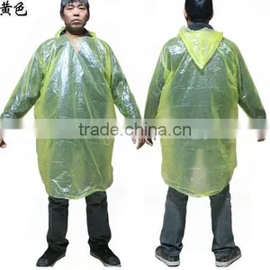 Yellow Transparent Disposable Raincoat for Sport Events thumbnail-2