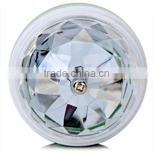 Hot Selling Auto Mini Party Induction Light LED Bulbs E27 3W Bulb Full Color RGB LED Plastic Rotating Lamp With Remote Control thumbnail-2