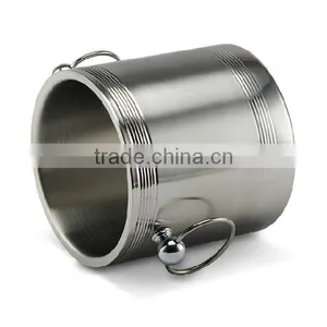 Custom Champagne Beer Stainless Steel Large Ice Bucket With Cover thumbnail-3