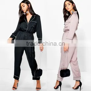 2017 Fashion Designer Jumpsuits 100% Polyester 70s Pyjama Style Jumpsuit Adult Jumpsuit Pajama thumbnail-1
