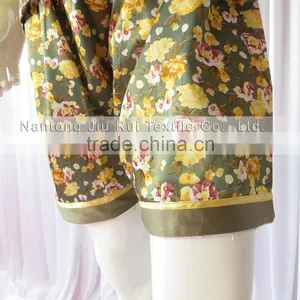 Luxury Fashion Floral V-Neck Pajamas Spa Shower Homewear 2 Piece Set Comfortable Autumn/Summer Satin Women Pajamas Set thumbnail-6