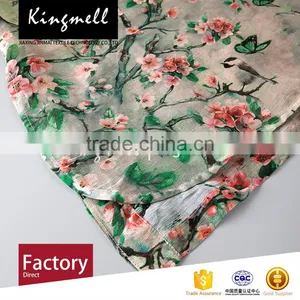Custom-made Fashion Printing Silk Linen Fabrics Textiles From China thumbnail-1
