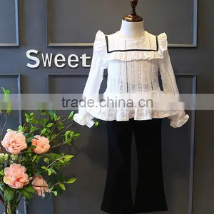 Fall Shirts Boutigue Clothing Girls Primer Hollow Shirt With Embroidery thumbnail-1