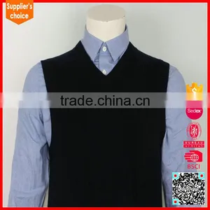 New Fashion Knitted Vest v Neck Men Sweater Vest Merino Wool Sweater Vest thumbnail-2