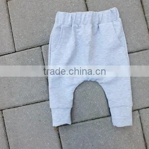 New Design Baby Boy Cotton Leggings Baby Plain Grey Kids Harem Pants Wholesale thumbnail-1