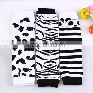 Baby Leg Warmers White And Black Kids Cotton Legging Warmers thumbnail-3