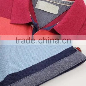 Plain Slim Fit Stretch Colorful Short Sleeve Wholesale Striped Polo Shirts For Men 100% Cotton thumbnail-2