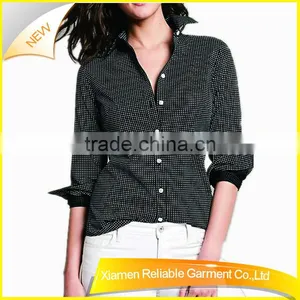 Dot Black Fashion Button China Import Shirt for Women thumbnail-1