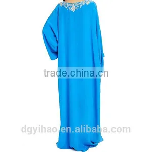 Wholesale Custom Made Middle East Europ Long Gown Abaya Women Wear Fashion Lady Baju Muslim Kurung Muslim Lady Lace Grown Kaftan thumbnail-3